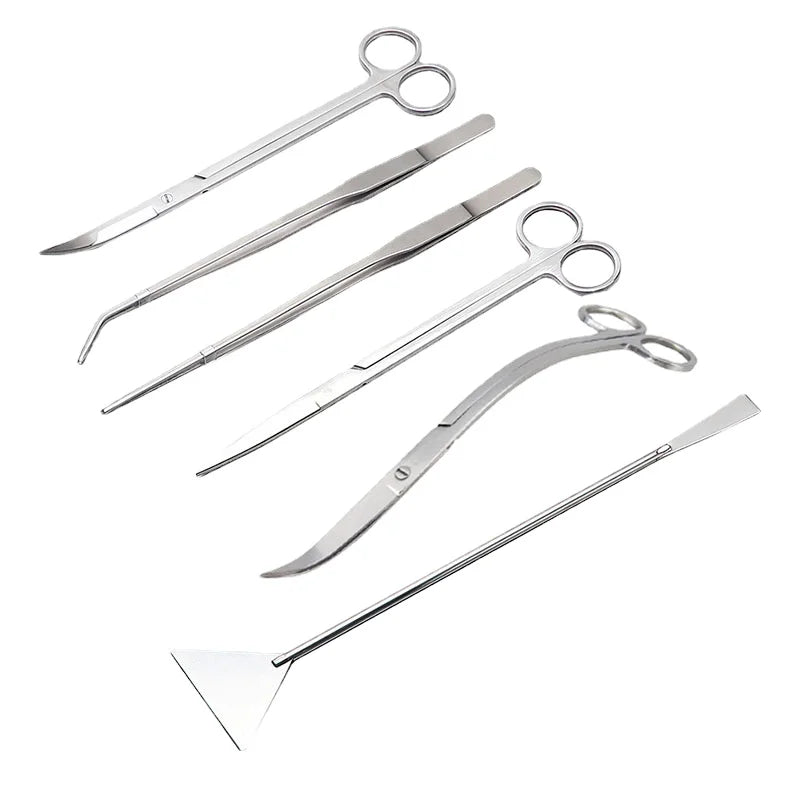 Aquarium Scissor Tools Fish Tank Tweezer Plants Wave Scissors Grass Stainless Cleaning Tools