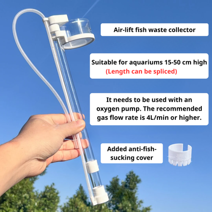 Air-lift fish waste collector