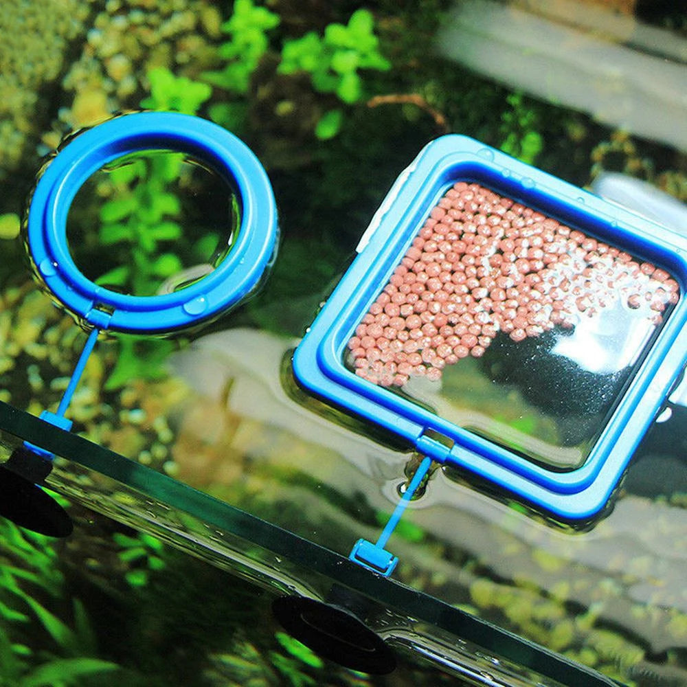 Aquarium Feeding Ring Fish Tank Station Floating Food Tray  Square Circle