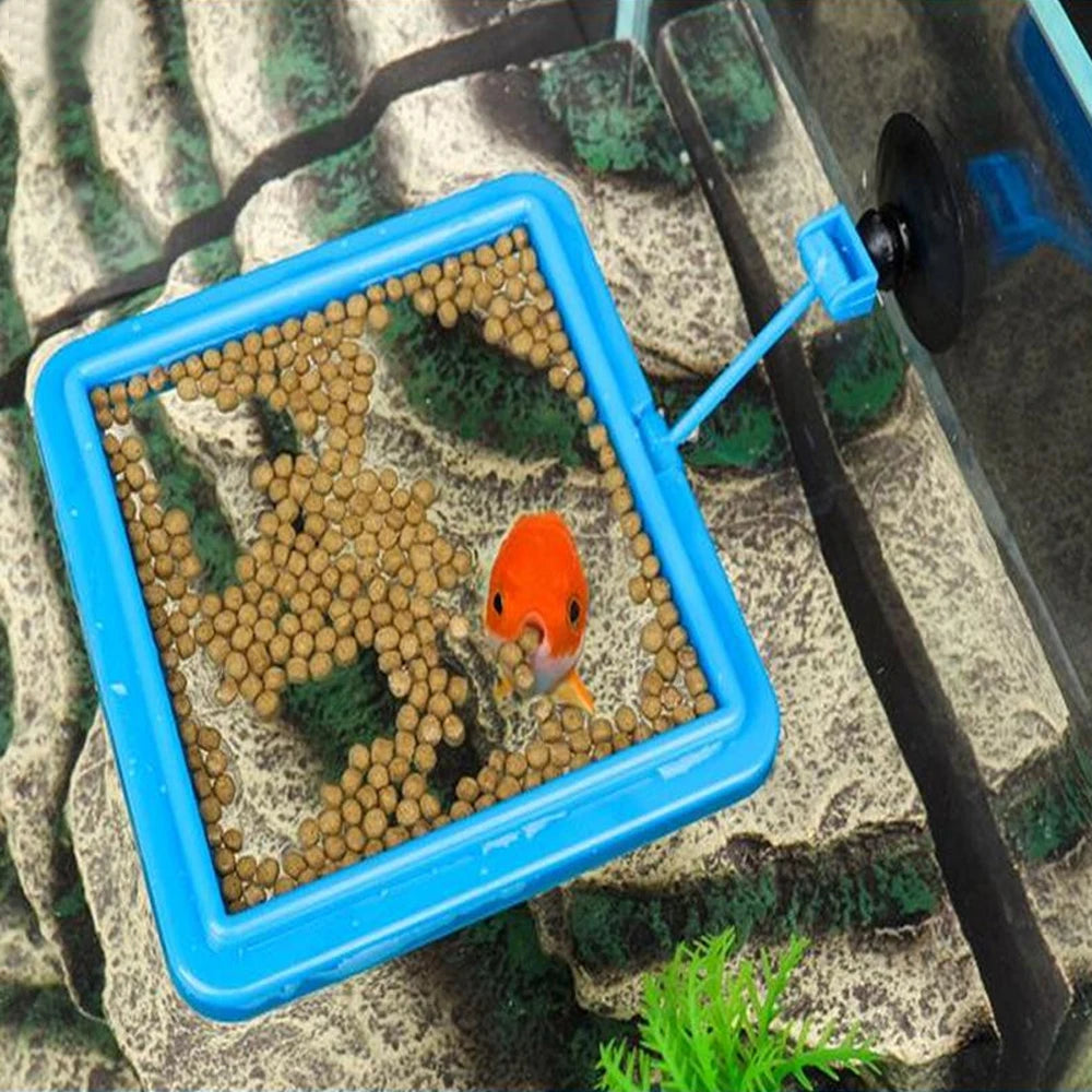 Aquarium Feeding Ring Fish Tank Station Floating Food Tray  Square Circle