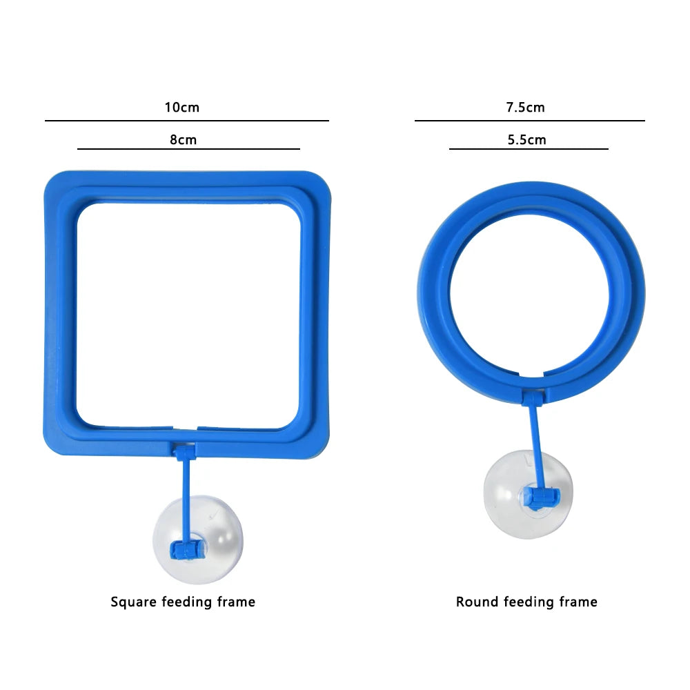 Aquarium Feeding Ring Fish Tank Station Floating Food Tray  Square Circle