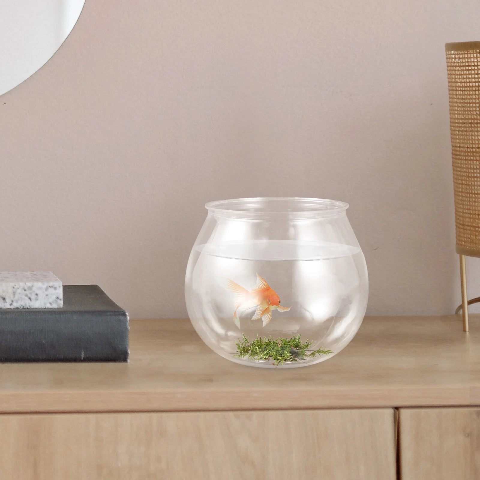 Mini Fish Tank Lightweight Plastic Round Aquarium