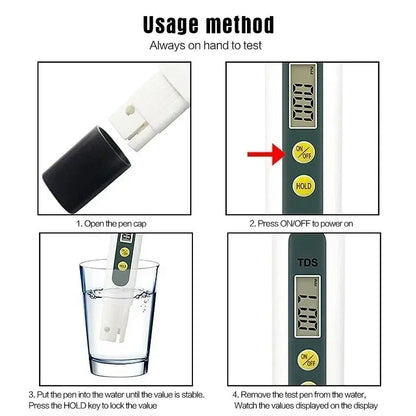 TDS Meter Digital Water Tester 0-9990ppm