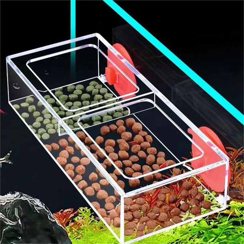 High Quality Rectangle Transparent Rimless Aquariums Feeder