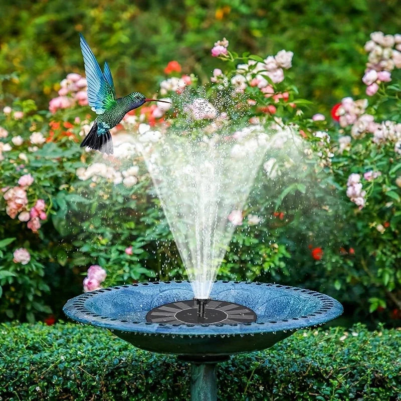 Solar fountain with 6 nozzles