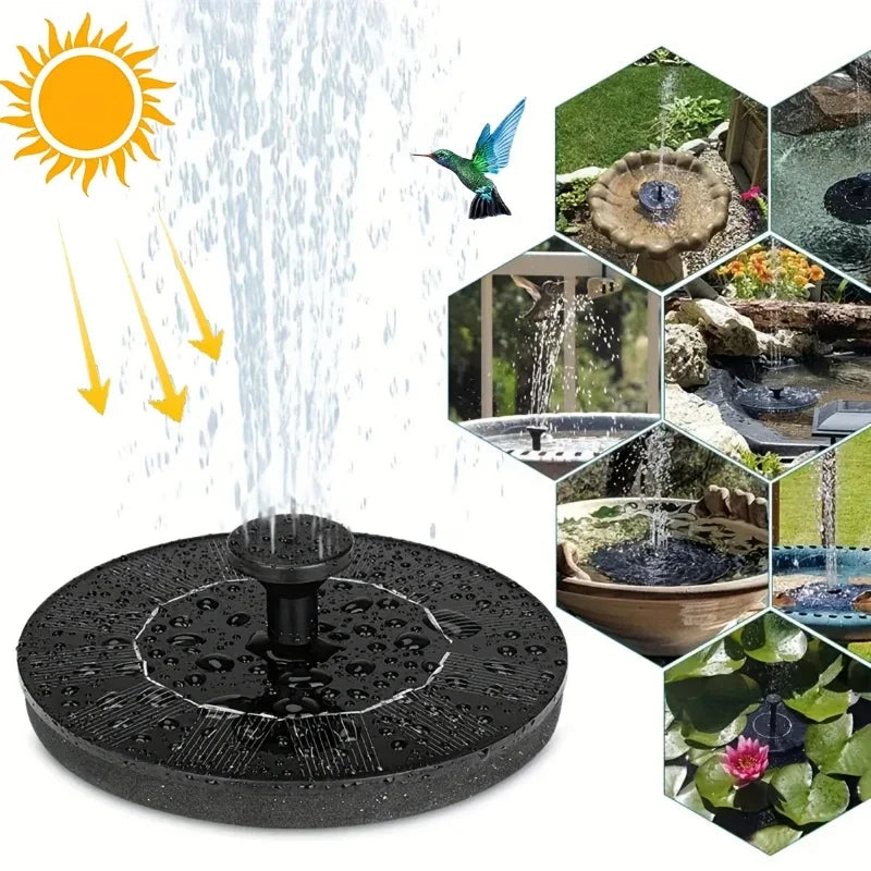 Solar fountain with 6 nozzles