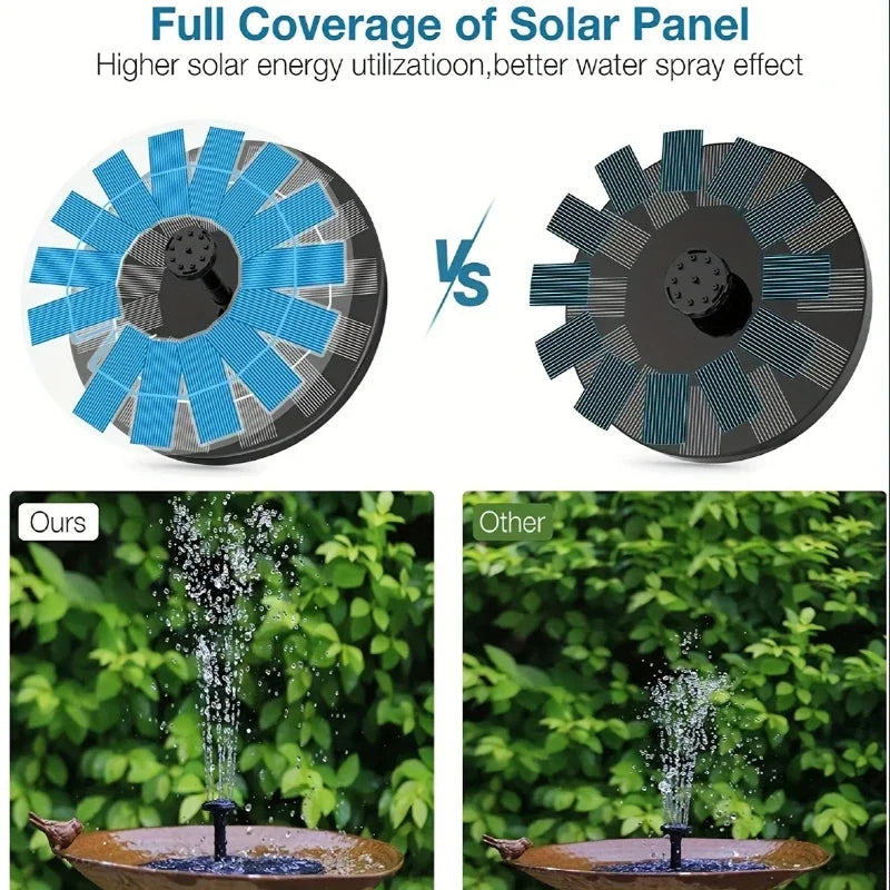 Solar fountain with 6 nozzles