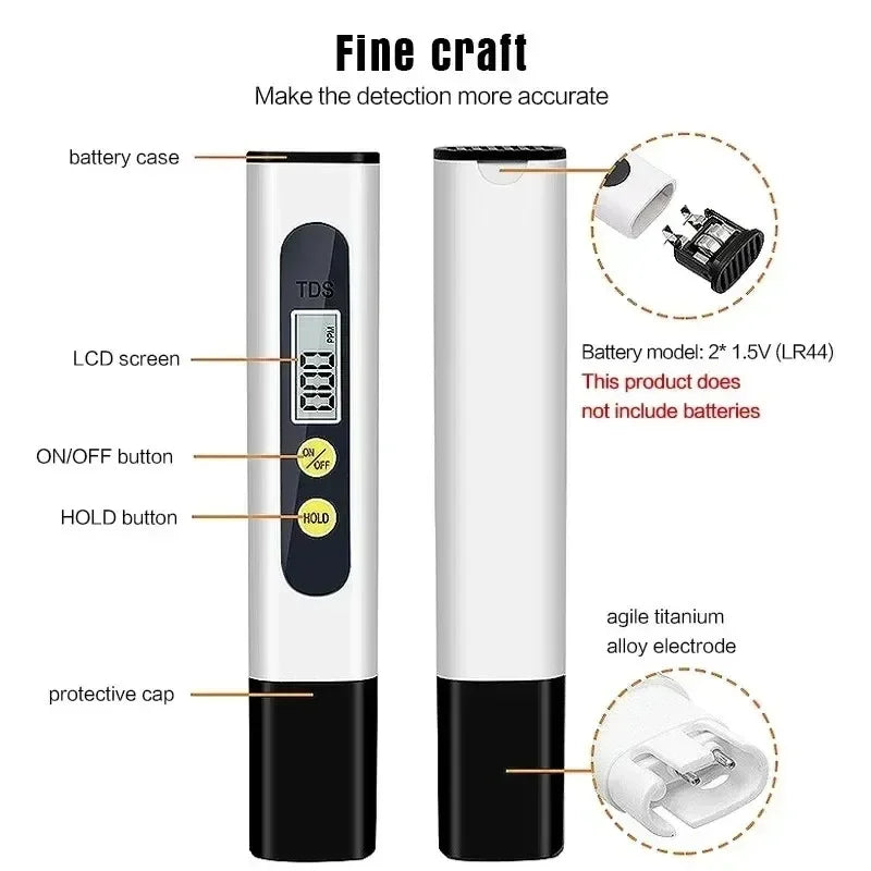 TDS Meter Digital Water Tester 0-9990ppm