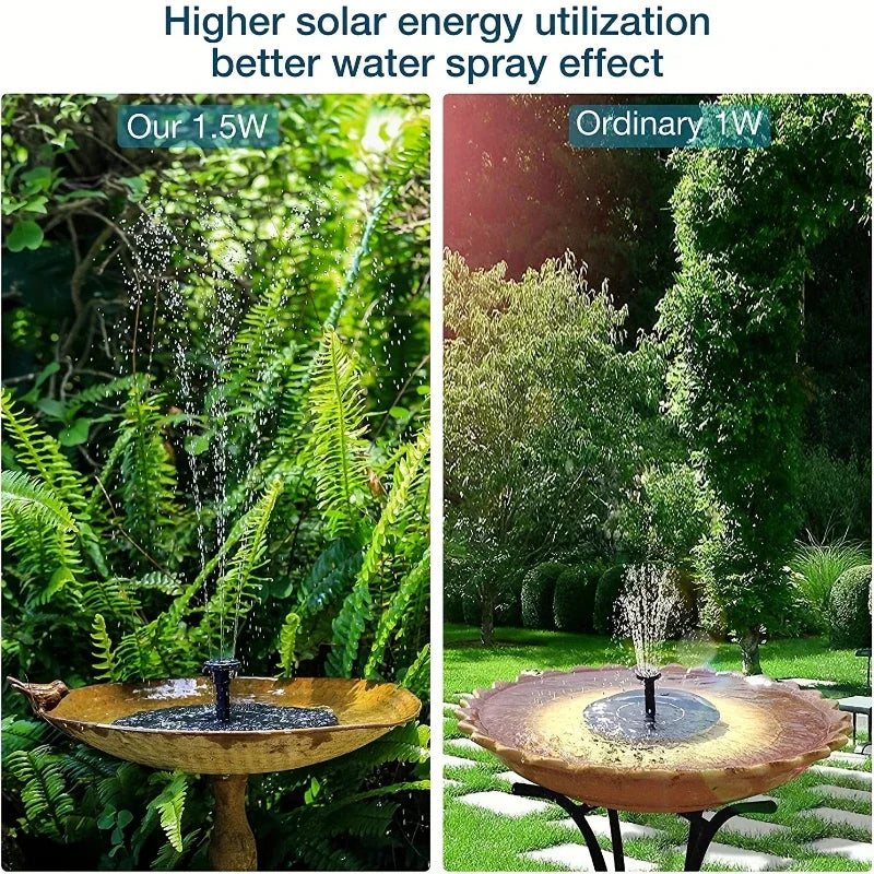 Solar fountain with 6 nozzles